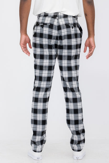 Plaid Slim Fit Trouser Pants SR011